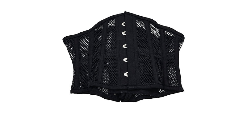 Rouge - Mesh Corset - Size L-XL - Black-Erotiekvoordeel.nl