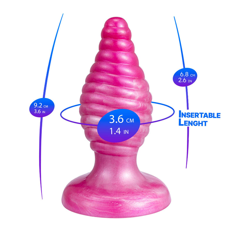 SILEXD - Cherry - Thermoreactive Silicone Butt Plug - 9.2 cm x 3.6 cm - Pink-Erotiekvoordeel.nl