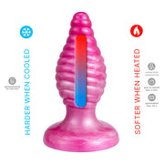 SILEXD - Cherry - Thermoreactive Silicone Butt Plug - 9.2 cm x 3.6 cm - Pink-Erotiekvoordeel.nl
