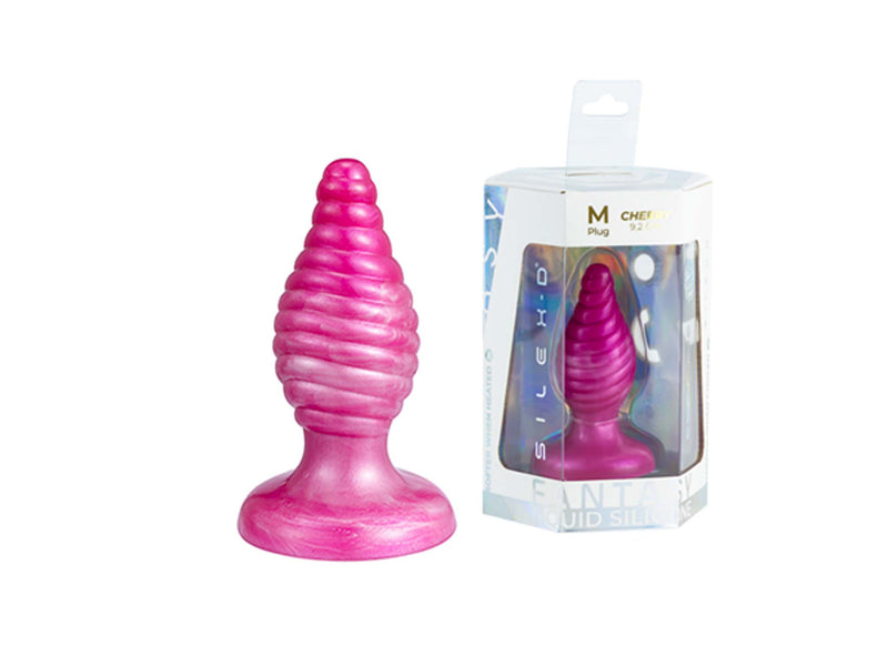 SILEXD - Cherry - Thermoreactive Silicone Butt Plug - 9.2 cm x 3.6 cm - Roze-Erotiekvoordeel.nl