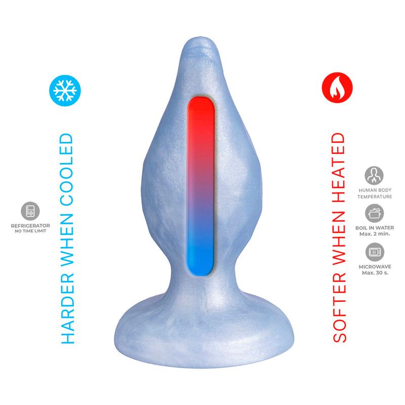 SILEXD - Diamond - Thermoreactive Silicone Butt Plug - 9.2 cm x 3.6 cm - Light Blue-Erotiekvoordeel.nl