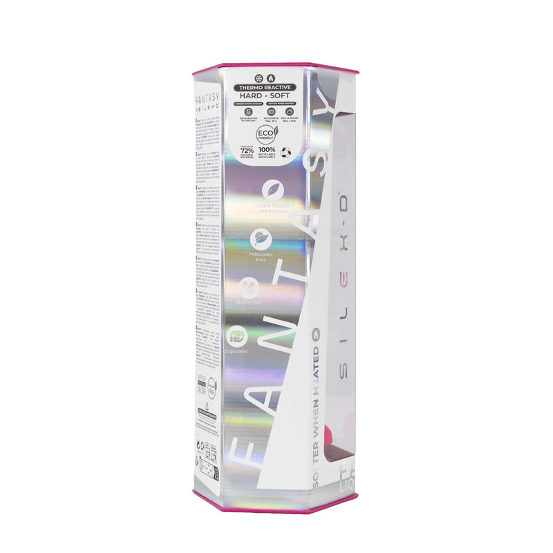SILEXD - Dreamy - Consolador de silicona de doble densidad - 18,5 cm - Rosa intenso-Erotiekvoordeel.nl