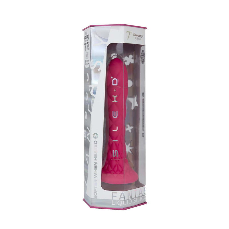 SILEXD - Dreamy - Consolador de silicona de doble densidad - 18,5 cm - Rosa intenso - Erotiekvoordeel.nl