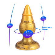 SILEXD - Goldy - Plug anal de silicona termorreactiva - 9,2 cm x 3,6 cm - Dorado-Erotiekvoordeel.nl