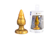 SILEXD - Goldy - Plug anal de silicona termorreactiva - 9,2 cm x 3,6 cm - Dorado-Erotiekvoordeel.nl