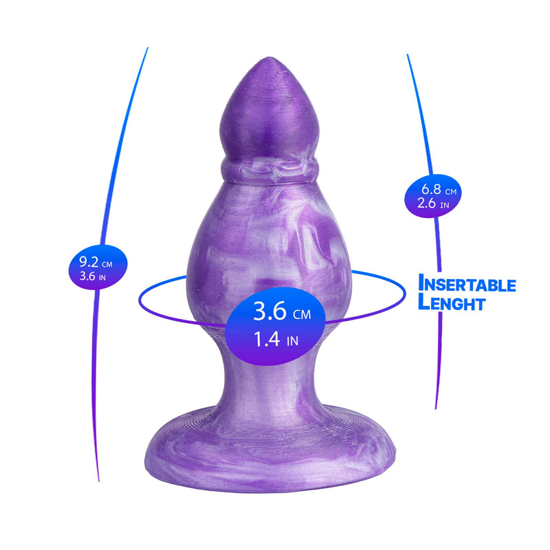 SILEXD - Queen - Thermoreactive Silicone Butt Plug - 9.2 cm x 3.6 cm - Paars-Erotiekvoordeel.nl