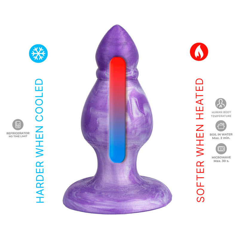 SILEXD - Queen - Thermoreactive Silicone Butt Plug - 9.2 cm x 3.6 cm - Paars-Erotiekvoordeel.nl