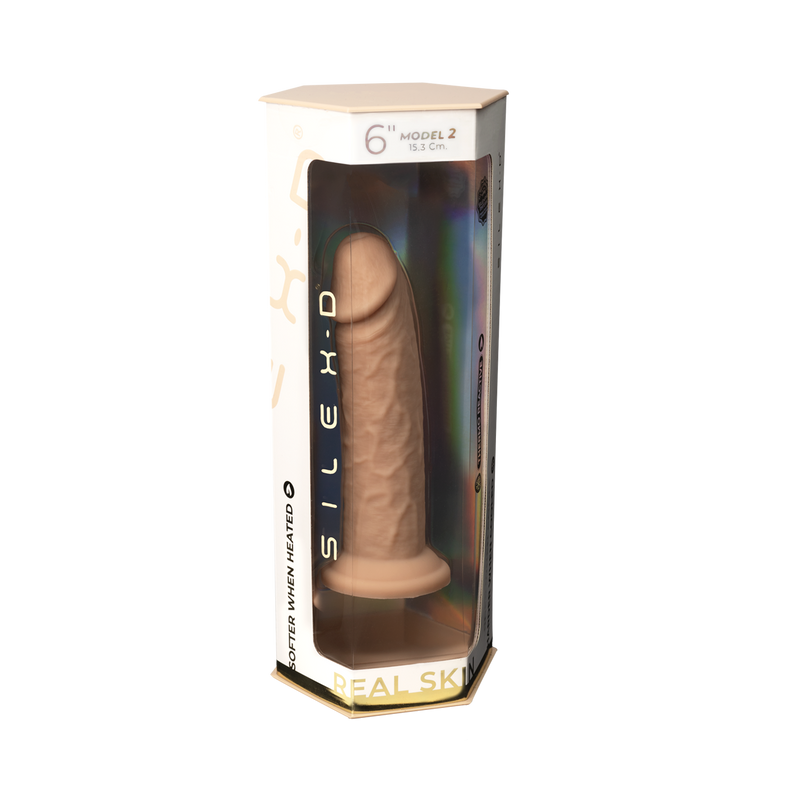 SILEXD - Real Skin Dildo - Model 2 - Lengte 15 cm - Lichte Huidskleur-Erotiekvoordeel.nl