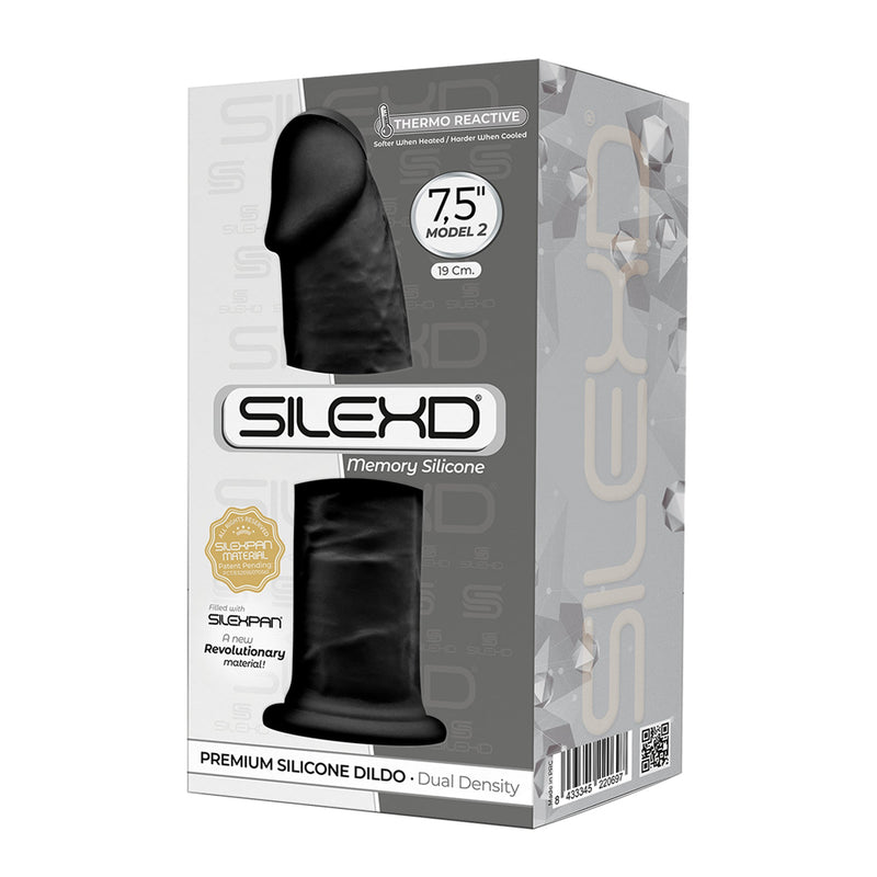 SILEXD - Thermoreactieve Realistische Dildo - Model 2 - 19 cm - Zwart-Erotiekvoordeel.nl