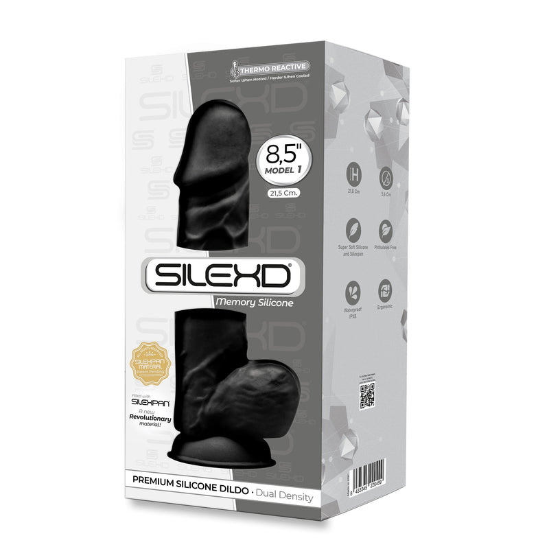 SILEXD - Realistische Dildo - Model 1 - 21,5 cm - Zwart-Erotiekvoordeel.nl