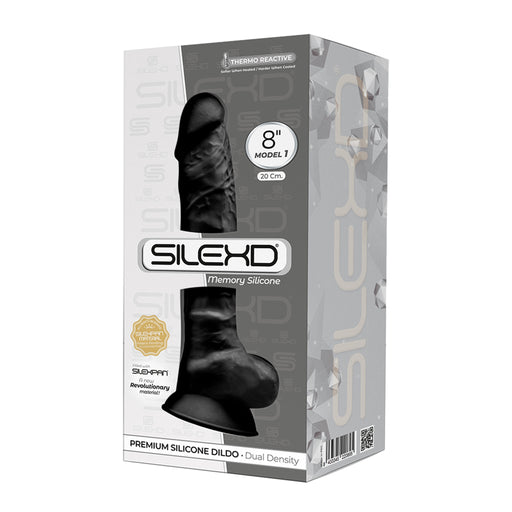 SILEXD - Realistic Dildo - Model 1 - 20 cm - Black-Erotiekvoordeel.nl