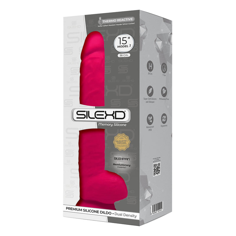 SILEXD - Realistische XXL Dildo - Model 1 - 38 cm - Roze-Erotiekvoordeel.nl