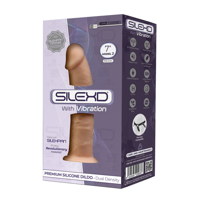 SILEXD - Vibrerende Dildo - 17,5 x 4,4 cm - Lichte Huidskleur-Erotiekvoordeel.nl