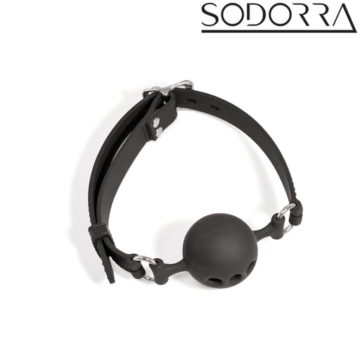SODORRA - Siliconen Gag con orificios de ventilación - Negro - Erotiekvoordeel.nl