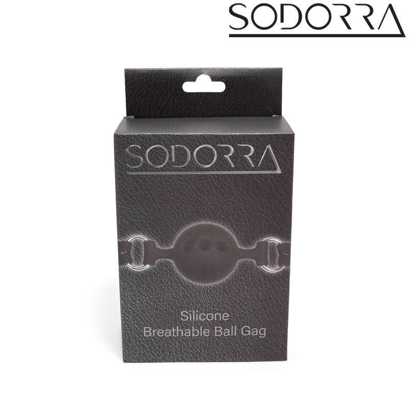 SODORRA - Siliconen Gag con orificios de ventilación - Negro - Erotiekvoordeel.nl