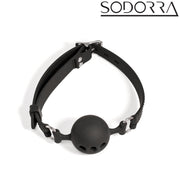 SODORRA - Gag de silicona con orificios de ventilación - Negro - Erotiekvoordeel.nl