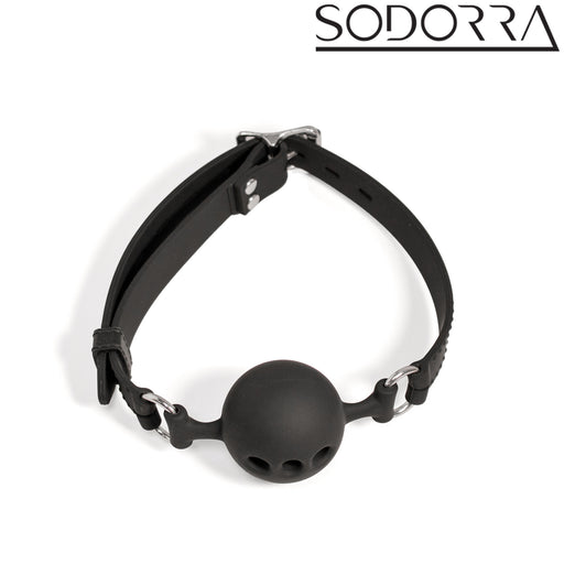 SODORRA - Gag de silicona con orificios de ventilación - Negro - Erotiekvoordeel.nl