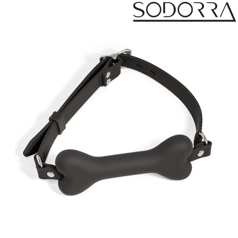SODORRA - Gag a forma di osso per cuccioli in silicone - Nero - Erotiekvoordeel.nl