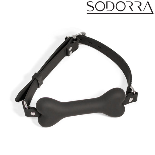 SODORRA - Gag a forma di osso per cuccioli in silicone - Nero - Erotiekvoordeel.nl