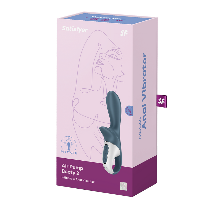 Satisfyer - Air Pump Booty 2 - Vibratore anale gonfiabile - Grigio-Erotiekvoordeel. nl