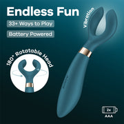 Satisfyer - Battery Series - Endless Fun - Vibromasseur pour couples - Vert bouteille - Erotiekvoordeel.nl