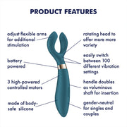 Satisfyer - Battery Series - Endless Fun - Vibromasseur pour couples - Vert bouteille - Erotiekvoordeel.nl