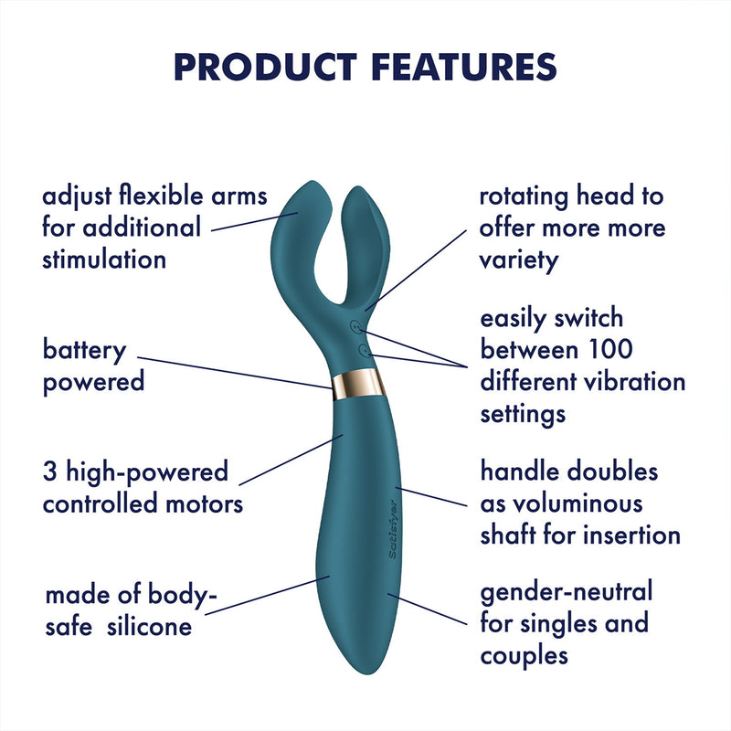 Satisfyer - Battery Series - Endless Fun - Vibromasseur pour couples - Vert bouteille - Erotiekvoordeel.nl