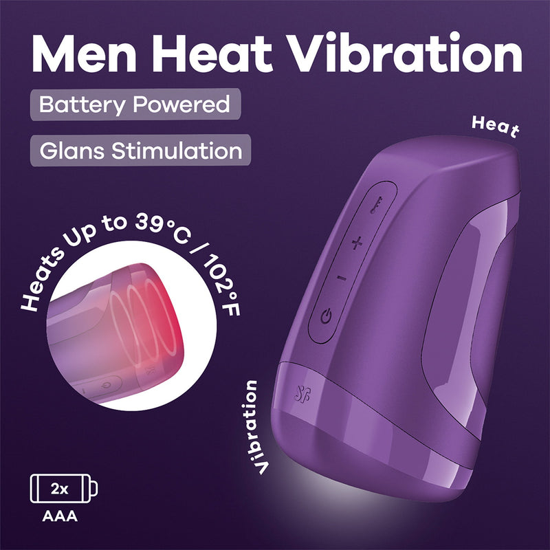 Satisfyer - Battery Series - Men Heat - Masturbator - Paars-Erotiekvoordeel.nl