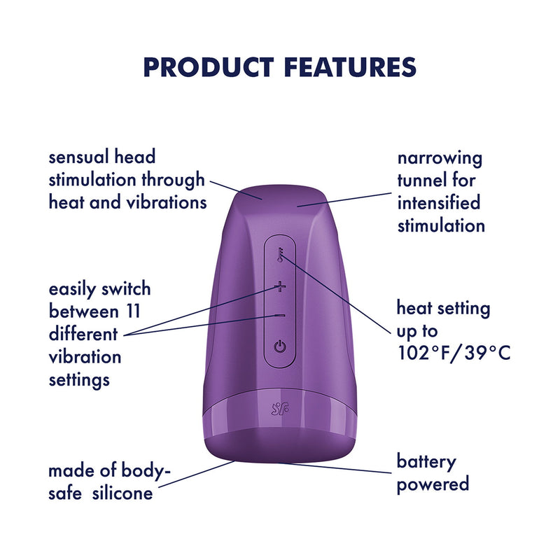 Satisfyer - Battery Series - Men Heat - Masturbator - Paars-Erotiekvoordeel.nl