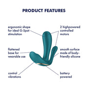 Satisfyer - Battery Series - Top Secret+ - G-Punkt-Vibrator - Flaschengrün-Erotiekvoordeel.nl