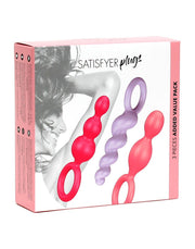 Satisfyer - Booty Call - Anal Plugs - Set of 3 - Pink/Lilac/Fuchsia-Erotiekvoordeel.nl