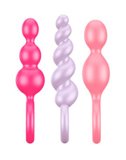 Satisfyer - Booty Call - Anaal Plugs - Set Van 3 - Roze/Lila/Fuchsia-Erotiekvoordeel.nl