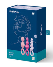 Satisfyer - Booty Call - Anaal Plugs - Set Van 3 - Roze/Lila/Fuchsia-Erotiekvoordeel.nl
