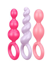Satisfyer - Booty Call - Anaal Plugs - Set Van 3 - Roze/Lila/Fuchsia-Erotiekvoordeel.nl
