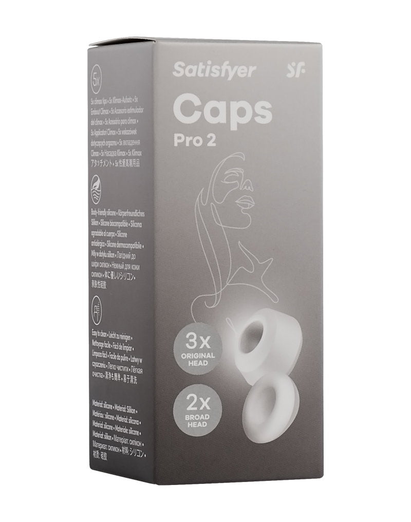 Satisfyer - Caps Pro 2 - Replacement Caps for the Pro 2 - White-Erotiekvoordeel.nl