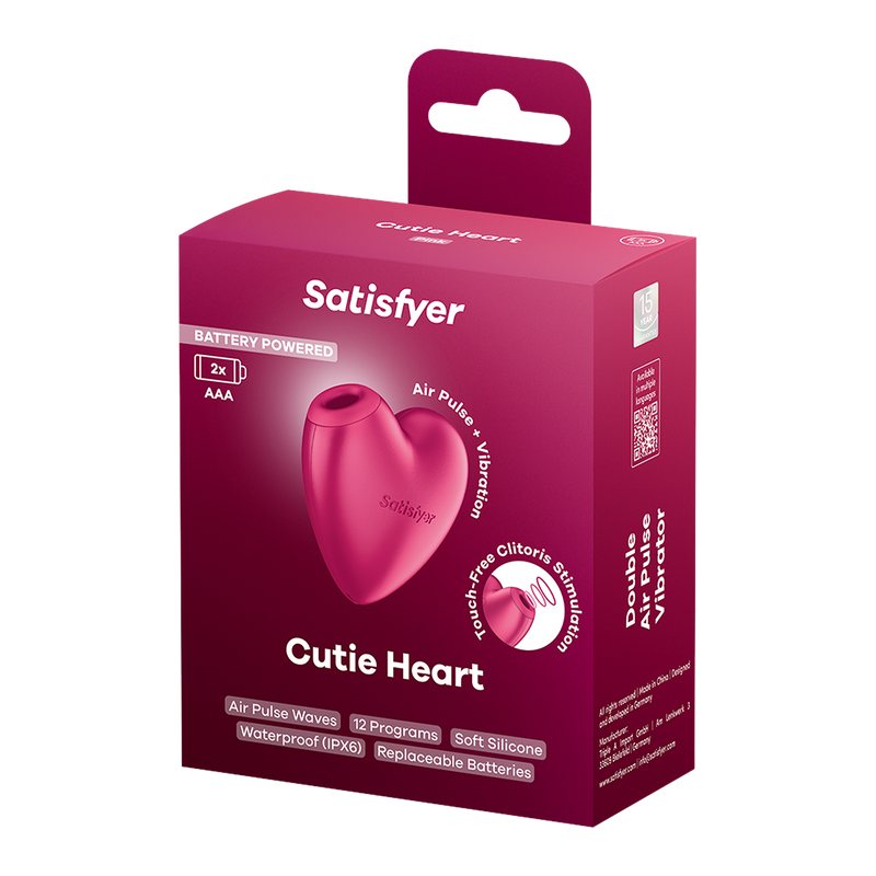 Satisfyer - Cutie Heart - Luchtdruk Vibrator - Op Batterijen - Roze-Erotiekvoordeel.nl