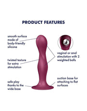 Satisfyer - Double Ball-R - Verzwaarde Dildo met Bewegende Metalen Kogels - Rood-Erotiekvoordeel.nl