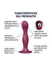 Satisfyer - Double Ball-R - Verzwaarde Dildo met Bewegende Metalen Kogels - Rood-Erotiekvoordeel.nl
