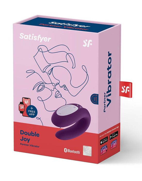 Satisfyer - Double Joy - Partner Vibrator - Met App En Bluetooth - Paars-Erotiekvoordeel.nl