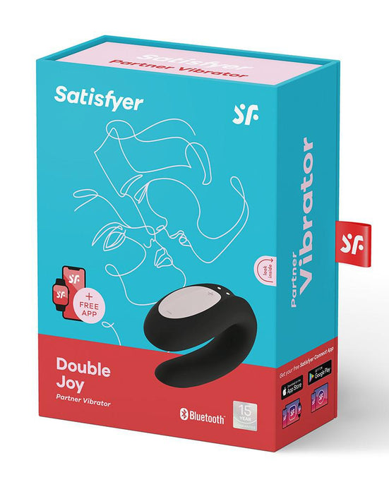 Satisfyer - Double Joy - Partner Vibrator - Met App En Bluetooth - Zwart-Erotiekvoordeel.nl
