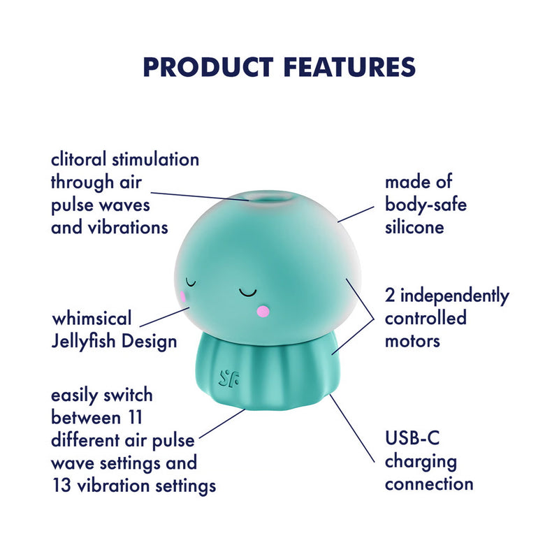 Satisfyer - Jelly-cious - Vibromasseur à pression d'air - Vert - Erotiekvoordeel.nl