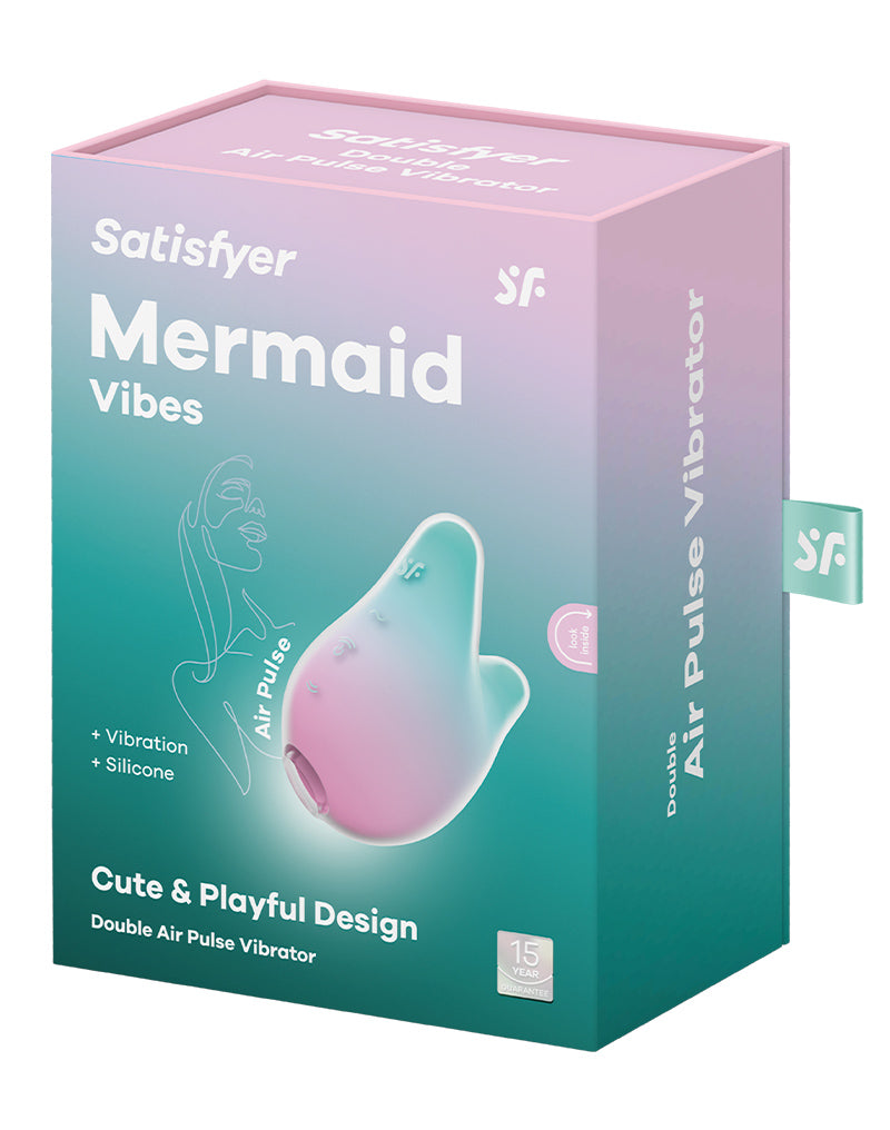 Satisfyer - Mermaid Vibes - Wibrujący Wibrator Pneumatyczny - Miętowy/Różowy-Erotiekvoordeel.nl