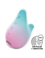Satisfyer - Mermaid Vibes - Wibrujący Wibrator Pneumatyczny - Miętowy/Różowy - Erotiekvoordeel.nl