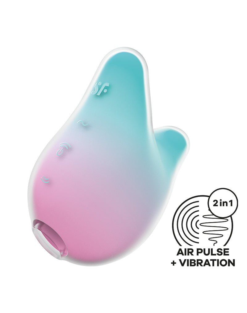 Satisfyer - Mermaid Vibes - Wibrujący Wibrator Pneumatyczny - Miętowy/Różowy - Erotiekvoordeel.nl