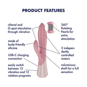 Satisfyer - Pearl Bunny 1 - Rotierender Rabbit-Vibrator - Dusty Rose - Erotiekvoordeel.nl