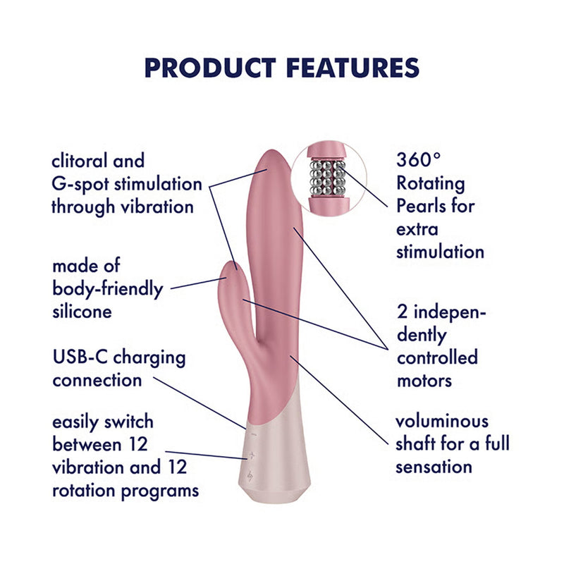 Satisfyer - Pearl Bunny 1 - Rotierender Rabbit-Vibrator - Dusty Rose - Erotiekvoordeel.nl
