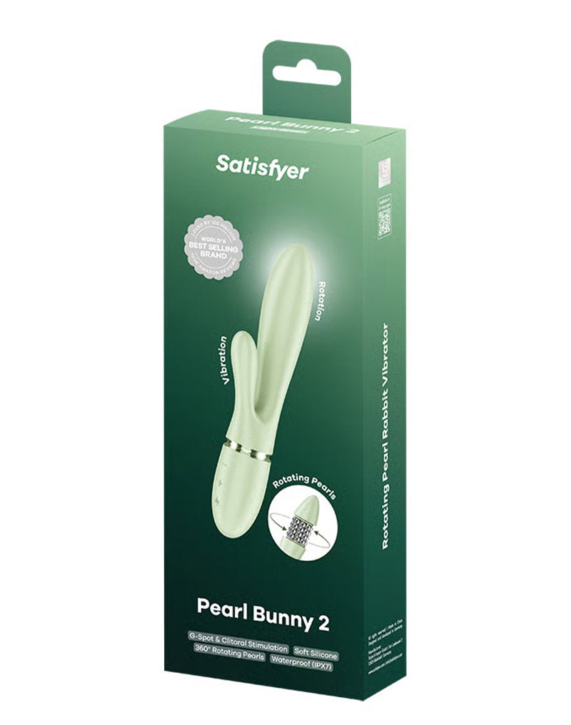 Satisfyer - Pearl Bunny 2 - Rotierender Rabbit-Vibrator - Hellgrün - Erotiekvoordeel.nl