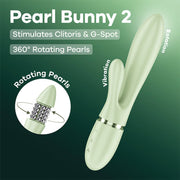 Satisfyer - Pearl Bunny 2 - Rotierender Rabbit-Vibrator - Hellgrün - Erotiekvoordeel.nl