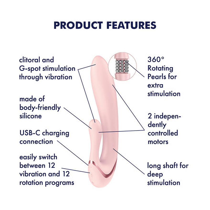 Satisfyer - Pearl Bunny 3 - Rotierender Rabbit-Vibrator - Rosa - Erotiekvoordeel.nl