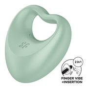 Satisfyer - Perfect Pair 3 - Hybride Vinger Vibrator en Cockring - Mintgroen-Erotiekvoordeel.nl